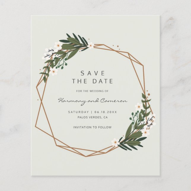 Papier Gold Geometry Boho Budget Wedding Enregistrer la d (Devant)