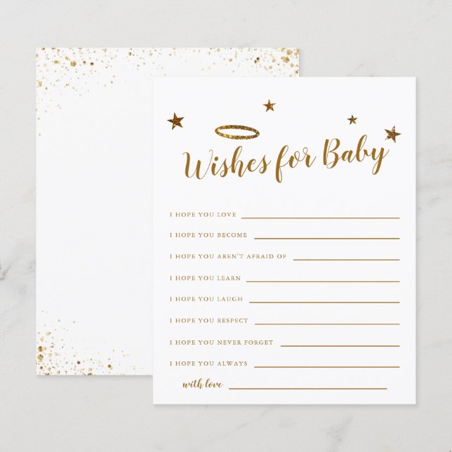Papier Gold Halo Heaven a envoyé des souhaits de douche p (Devant / Derrière)