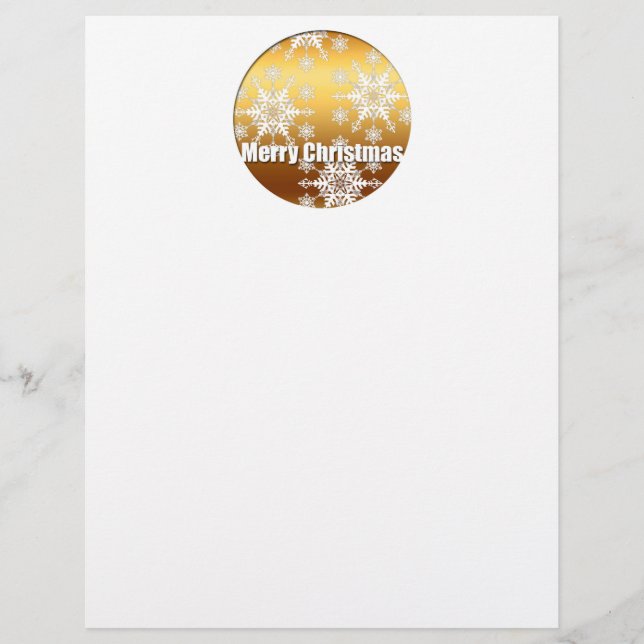 Papier Gold Joyeux Noël Snowflakes - (Devant)