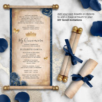 Gold Navy Quinceanera bleu do-it-yourself Scroll I