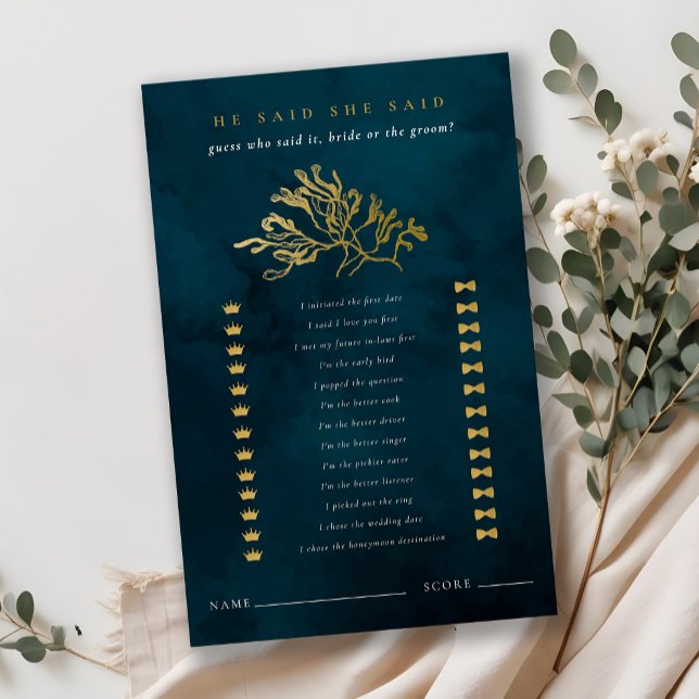 Papier Gold Seaweed Il A Dit Qu'Elle A Dit Fête des marié (Créateur téléchargé)
