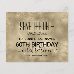 Papier Gold Shine 60e anniversaire Enregistrer la date Bu