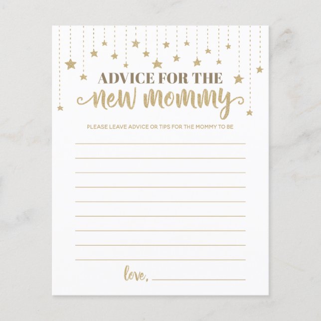 Papier Gold Twinkle Little Star Douche conseil pour New M (Devant)