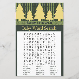 Papier Golden Christmas Tree Baby shower Word Recherche J