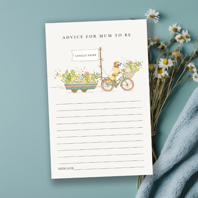 Papier Golden Retriever Floral Conseils pour maman Baby s (Créateur téléchargé)