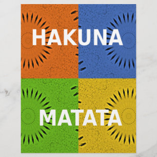 Papier Golden Rouge Bleu Vert Hakuna Matata Design vector