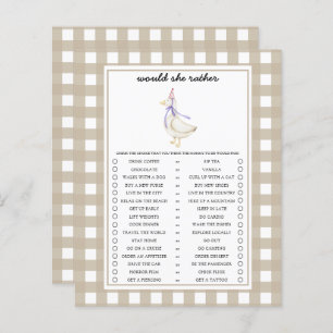 Papier Goose Voudrait-Elle Plutôt Baby shower Jeu