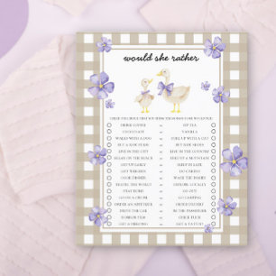 Papier Goose Voudrait-Elle Plutôt Baby shower Jeu