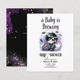 Papier Goth Baby Boy est en train de brasser sorcier Ghos