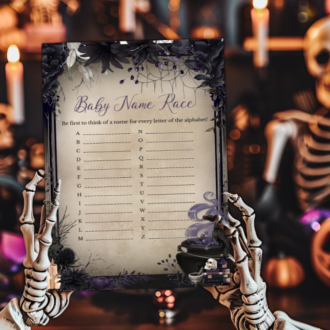Papier Gothic Baby est en train de brasser Baby Name Race (A Baby is Brewing Baby Shower Baby Name Race Game)