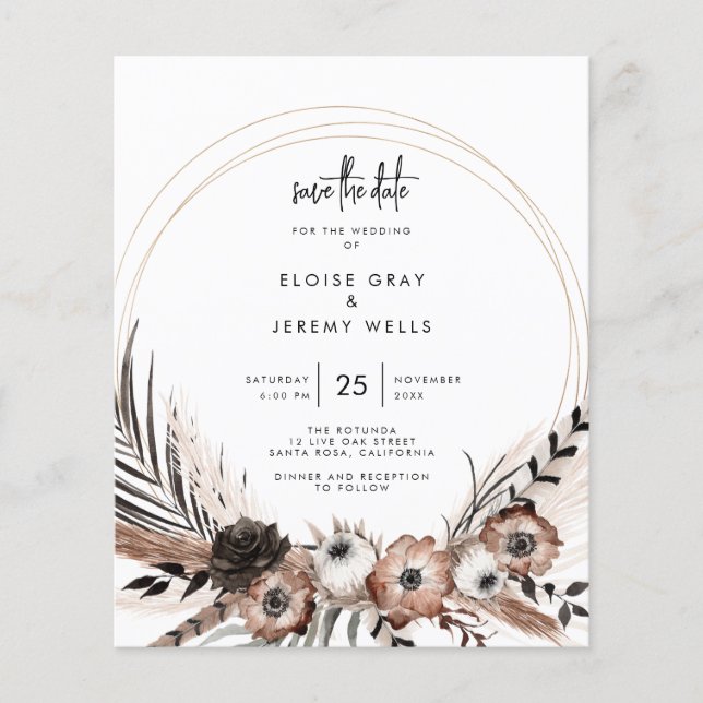 Papier Gothic Boho Enregistrer la date (Devant)