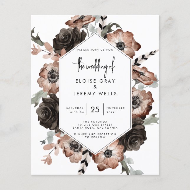 Papier Gothique Boho Faire-part de mariage (Devant)