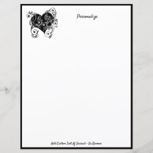 Papier Gothique Coeur tatouage noir & blanc Personnaliser