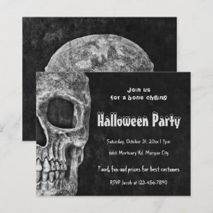 Papier Gothique Crâne Halloween Parti Budget Invitation