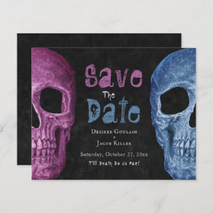 Papier Gothique Crâne rose bleu Budget Enregistrer la dat