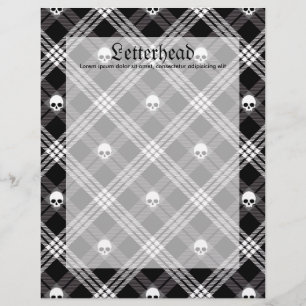 Papier Gothique Crâne Tartan Plaid