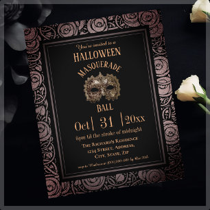 Papier Gothique Masquerade Halloween Budget Invitation