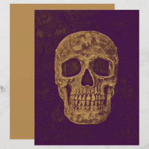 Papier Gothique Tête de crâne Vintage Purple Gold Decoupa