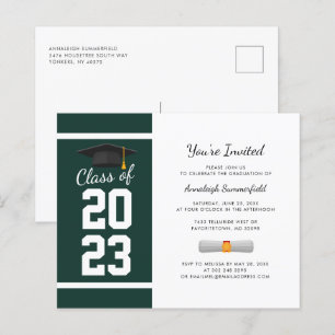 Papier Graduation 2024 Green Grad Party Invitation