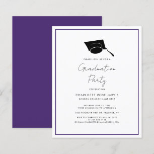 Papier Graduation 2024 Script Purple Party Invitation