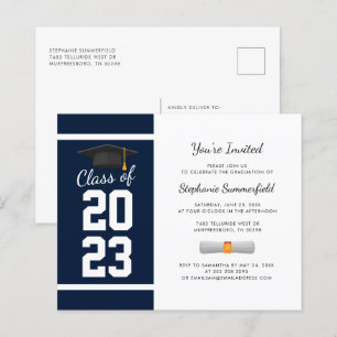 Papier Graduation 2025 Marine Blue Party Invitation