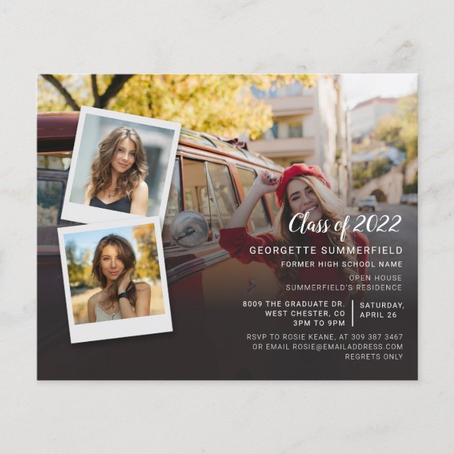 Papier Graduation 2025 Photos Invitation de la fête (Devant)