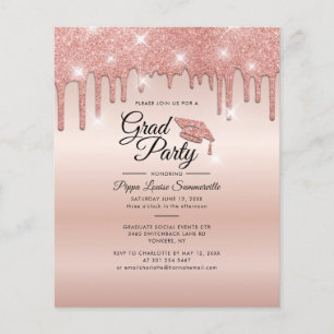 Papier Graduation 2025 Rose Gold Party Invitation