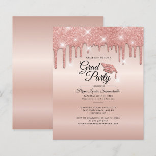 Papier Graduation 2025 Rose Gold Party Invitation