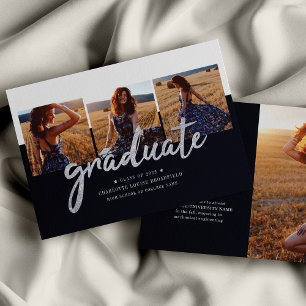 Papier Graduation 2025 Script photo Grad Faire-part