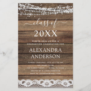 Papier Graduation budgétaire Rustic Farmhouse 2022