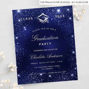 Papier Graduation party marine bleu parties scintillant 2