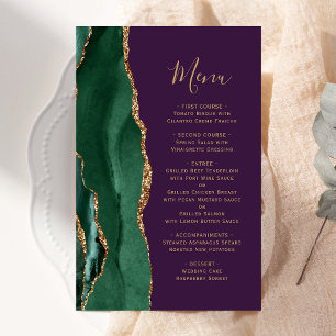 Papier Grand Budget Émeraude Vert Agate Mariage Prune
