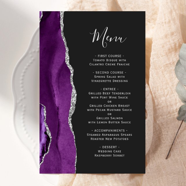 Papier Grand Budget Purple Argent Agate Mariage foncé Men (Créateur téléchargé)
