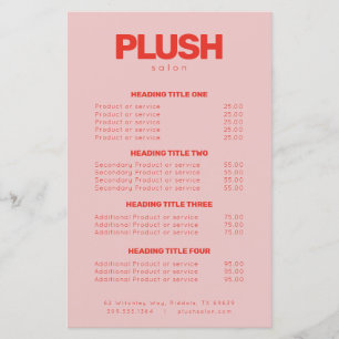 Papier Gras Pink & Red Modern Business Service Tarifs