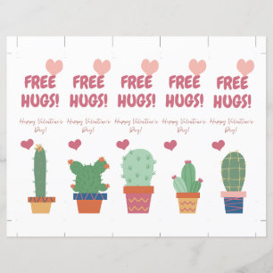Papier Gratuit Hugs ! Drôle Signet de la Saint Valentin