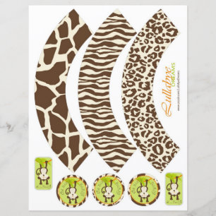 Papier Gravure de cupcake Poster de animal singe et Pacif