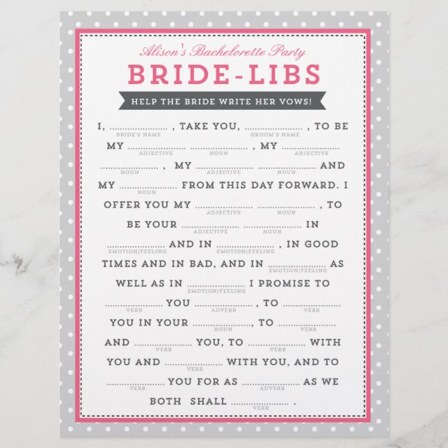 Papier Gray & Rose Bribs Libs Jeu (Devant)