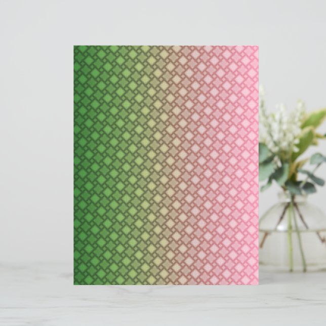 Papier Green and Pink Gradient Geometric Scrapbook paper (Debout devant)