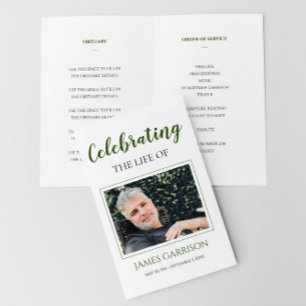 Papier Green Celebration of Life Funeral Program
