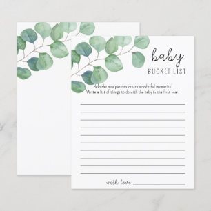 Papier Green Eucalyptus - Baby bucket list jeu
