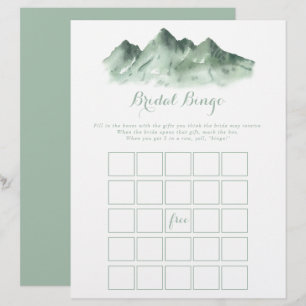 Papier Green Mountain Country Briding Jeu de bingo