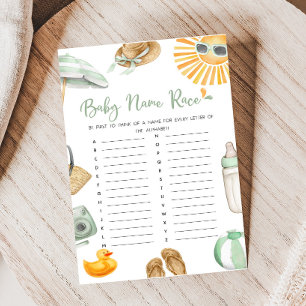 Papier Green Splish Splash Baby shower Nom de la course J