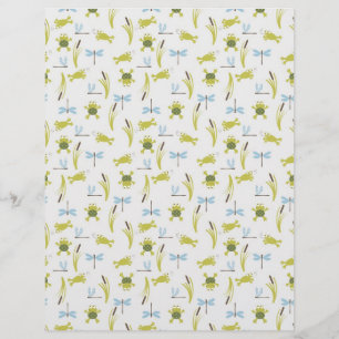 Papier Grenouille & libellule & Pois Scrapbook à double f