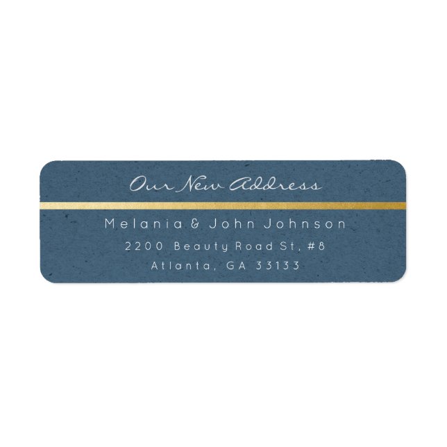 Papier gris bleu Kraft blanc Nouvelle adresse RSVP (Devant)