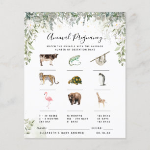 Papier Grossesse animale   Jeu Baby shower