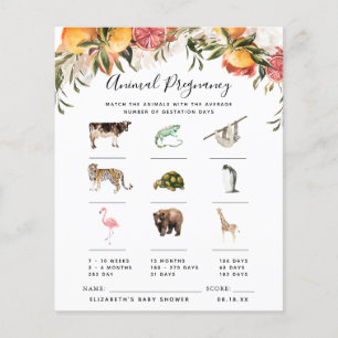 Papier Grossesse Animale Jeu de Baby Shower
