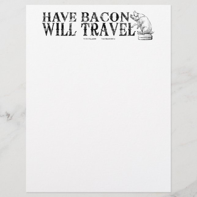 Papier Grunge Style Avoir Bacon va voyager (Devant)