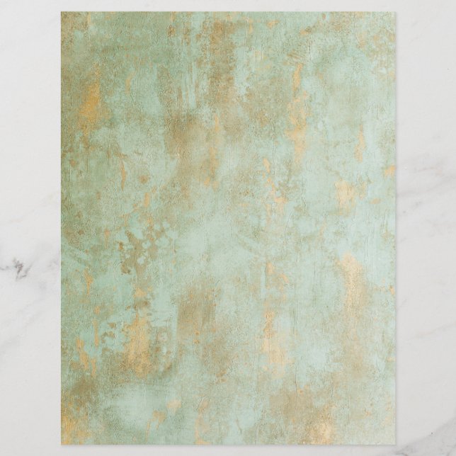 Papier Grunge vert et or (Devant)