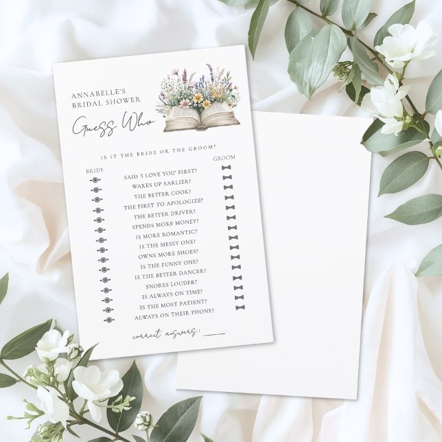Papier Guess Who Book Bridal Shower Game (Guess Who Book Bridal Shower Game)