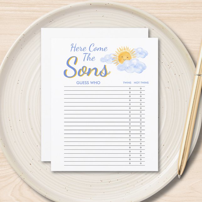 Papier Guess Who Twins Boys Baby Shower Game (Créateur téléchargé)